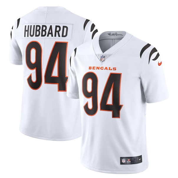 Men's Cincinnati Bengals #94 Sam Hubbard 2021 White NFL Vapor Untouchable Limited Stitched Jersey Men's Cincinnati Bengals #94 Sam Hubbard 2021 White NFL Vapor Untouchable Limited Stitched Jersey